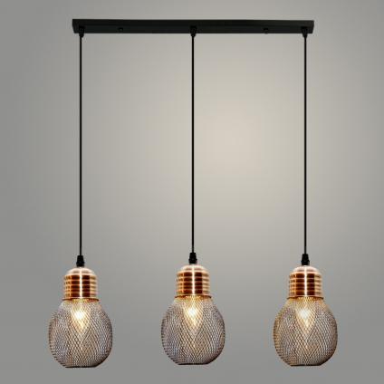 Подвес G1998/3HT BK+COOPER черный/медь 3х60W E27 L700 h1000
